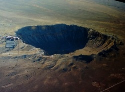 Barringer-Krater in der Luftaufnahme